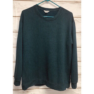 Orvis Classic Collection Pullover Sweatshirt Mens Large Heather Blue/Green Soft